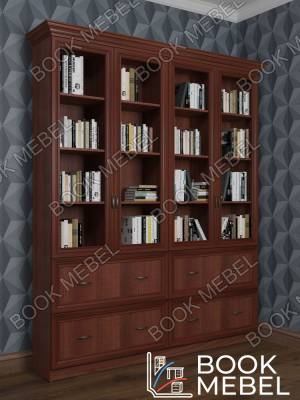 Книжный шкаф с большими глубокими ящиками ШкКн(4) №10 Элегант