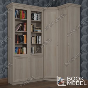 Книжный шкаф с угловым и двухстворчатым №25