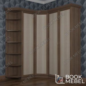 Большой угловой шкаф для одежды с консолью №29