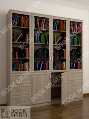 Книжный шкаф с большими полками 4-12 комфорт+