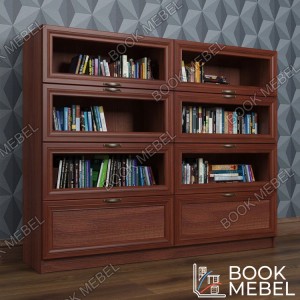 Классический книжный шкаф с откидными дверями №5