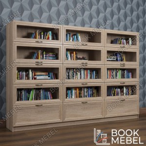 Стеклянный шкаф с откидными дверями для книг №10