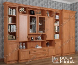 Стенка: сервант книжный шкаф и шкаф для одежды "Луго-3"