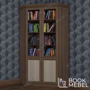 Удобный большой книжный шкаф угловой №11