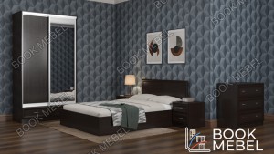 Спальня №4: кровать, шкаф-купе, комод, тумбы прикроватные