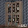 Г-образный книжный шкаф со стеклом №21
