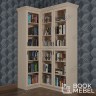 Г-образный книжный шкаф со стеклом №21