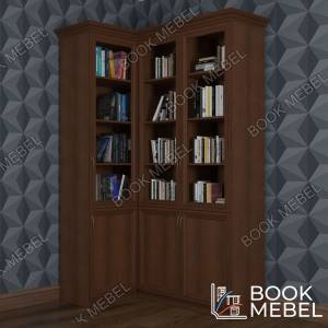Стеклянный угловой книжный шкаф №22
